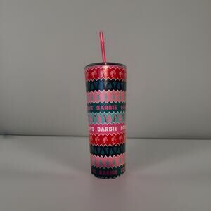 Barbie X Dragon Gkassware Christmas Tumbler With A Straw NWOB